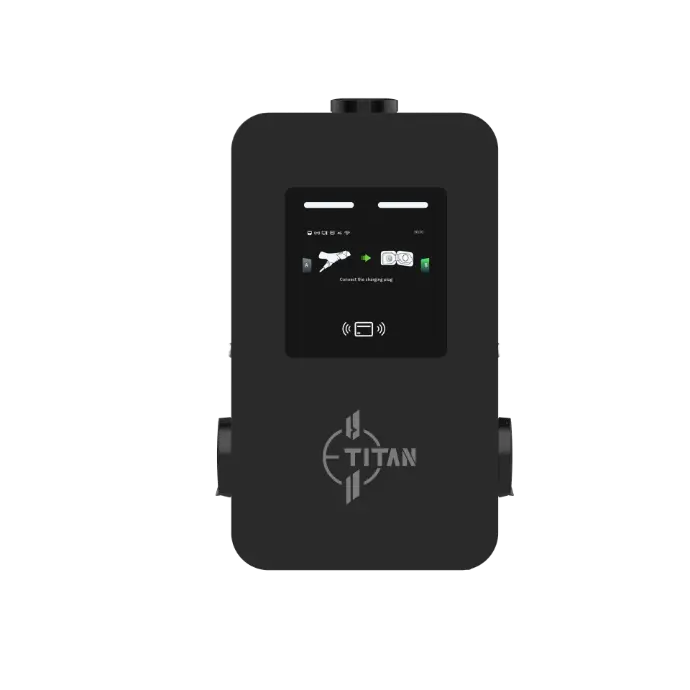 Dual Wallbox AC in schwarz, Frontansicht