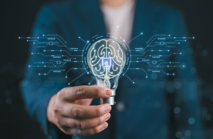 Visualisierung von Digitalisierung, Glühbirne als Darstellung von Gedanken